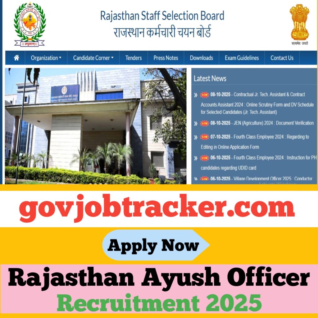 Rajasthan Ayush Officer Online Form 2025