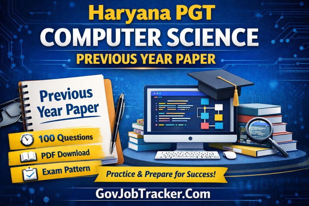 Haryana PGT Computer Science Previous Year Paper