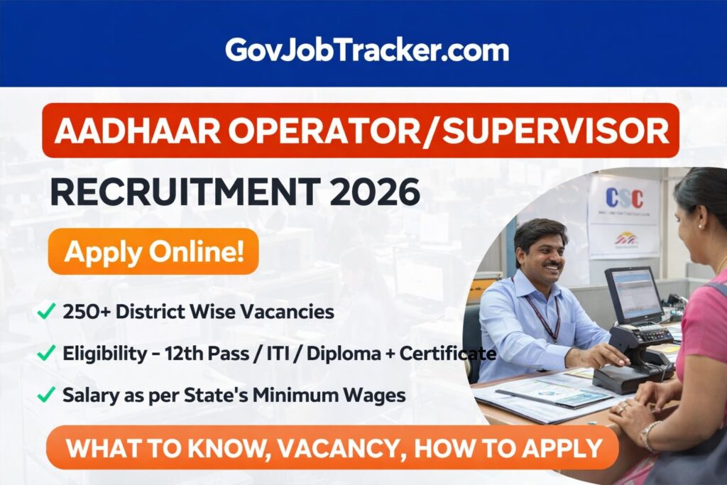 Aadhaar Operator/Supervisor Recruitment 2026 