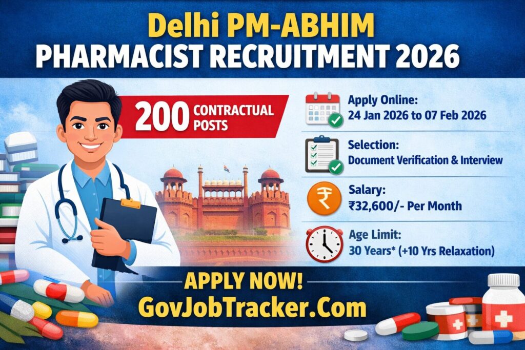 Delhi PM-ABHIM Pharmacist Recruitment 2026