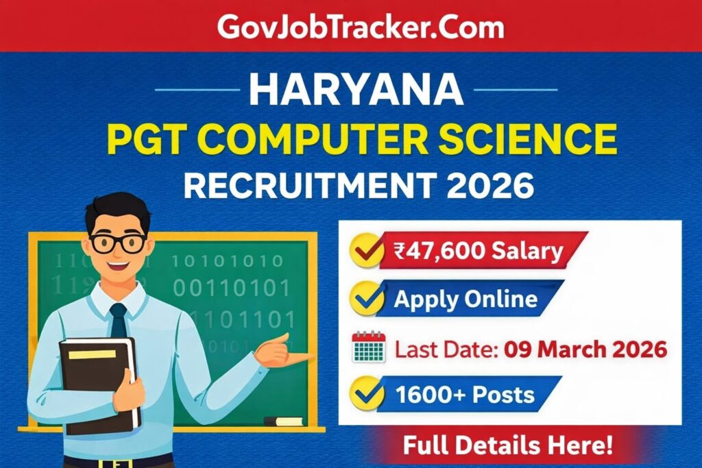 Haryana PGT Computer Science Recruitment 2026