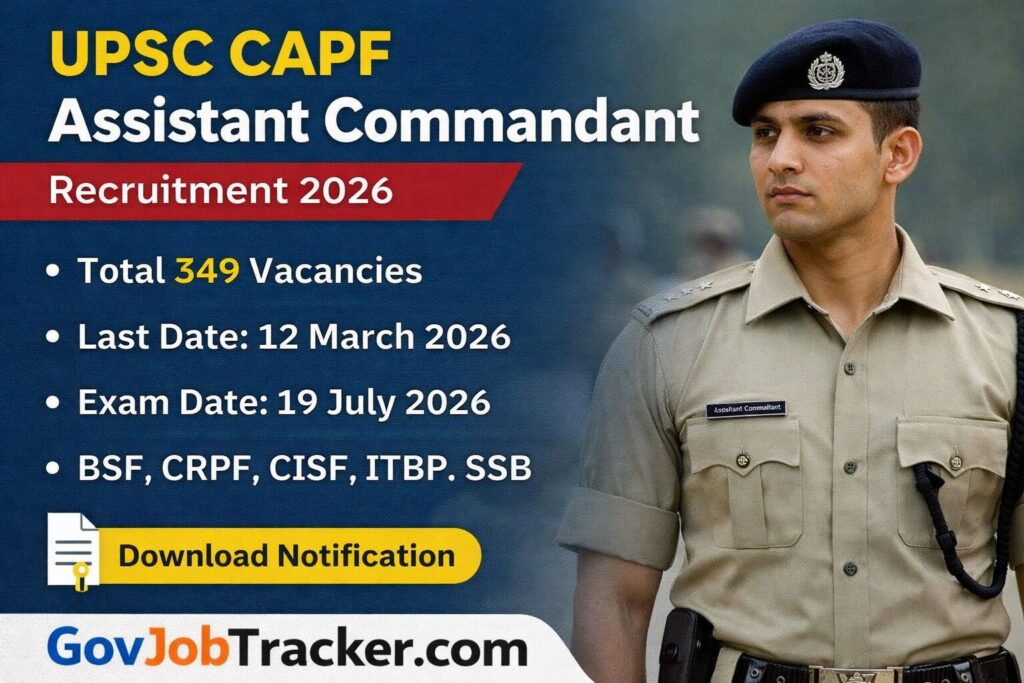 UPSC CAPF Assistant Commandant Recruitment 2026