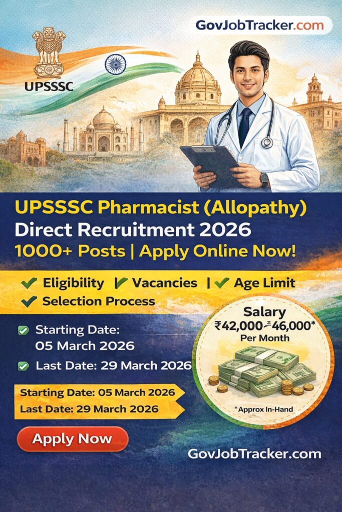 UPSSSC Pharmacist (Allopathy) Direct Recruitment 2026